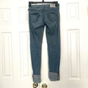 True Religion Blue Skinny Jeans Fade Sz 25